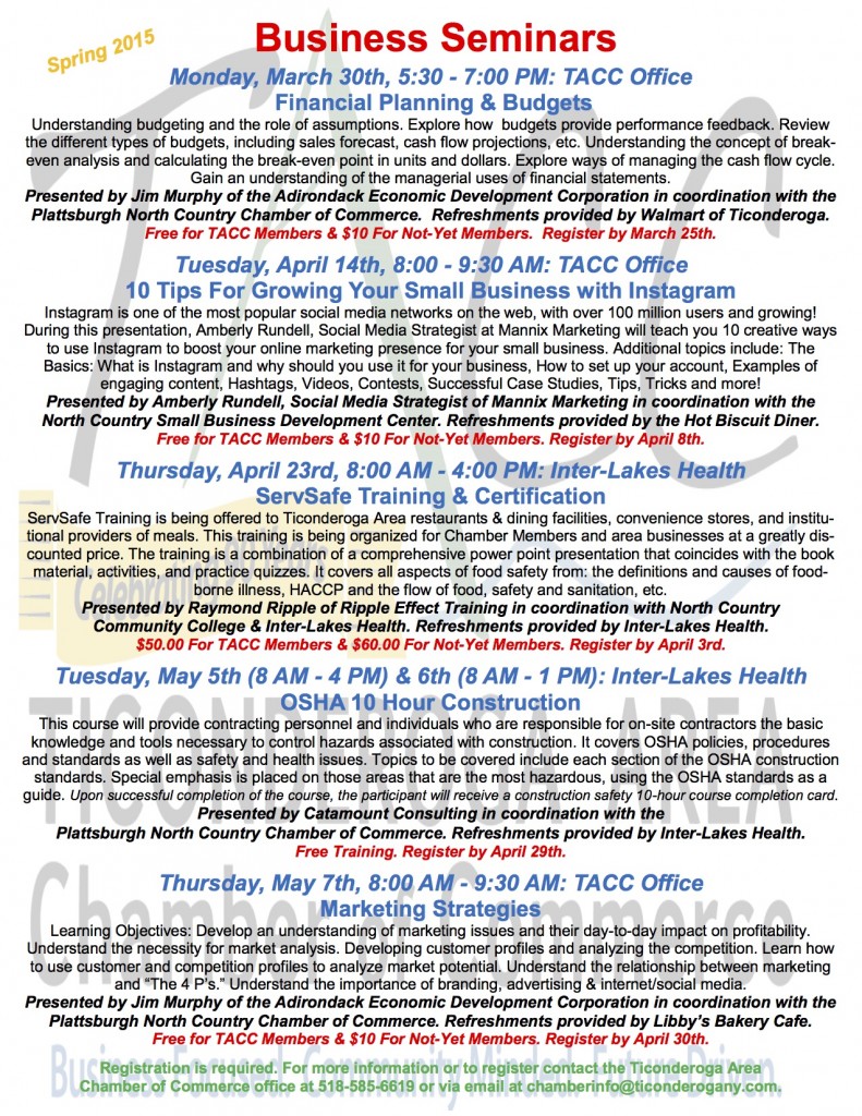 TACC Spring 2015 Seminars