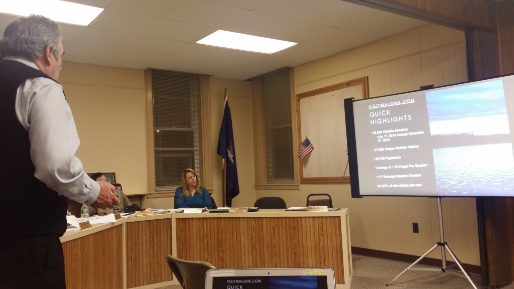 ROOST CEO James McKenna talks to the Malone village board.