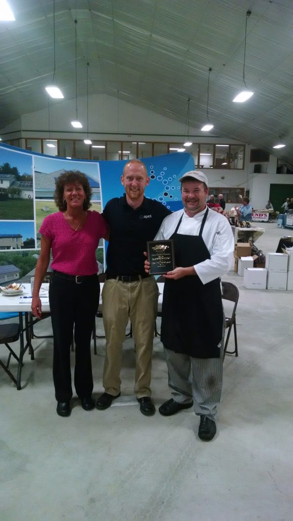 2016 Malone Chamber of Commerce Summer Fest Poutine Contest Winner was Mo's Pub & Grill. L - R Sharon Tucker, Manager, Casey Degon, Malone Chamber of Commerce, and Chef Marc Senechal - Congratulations! 