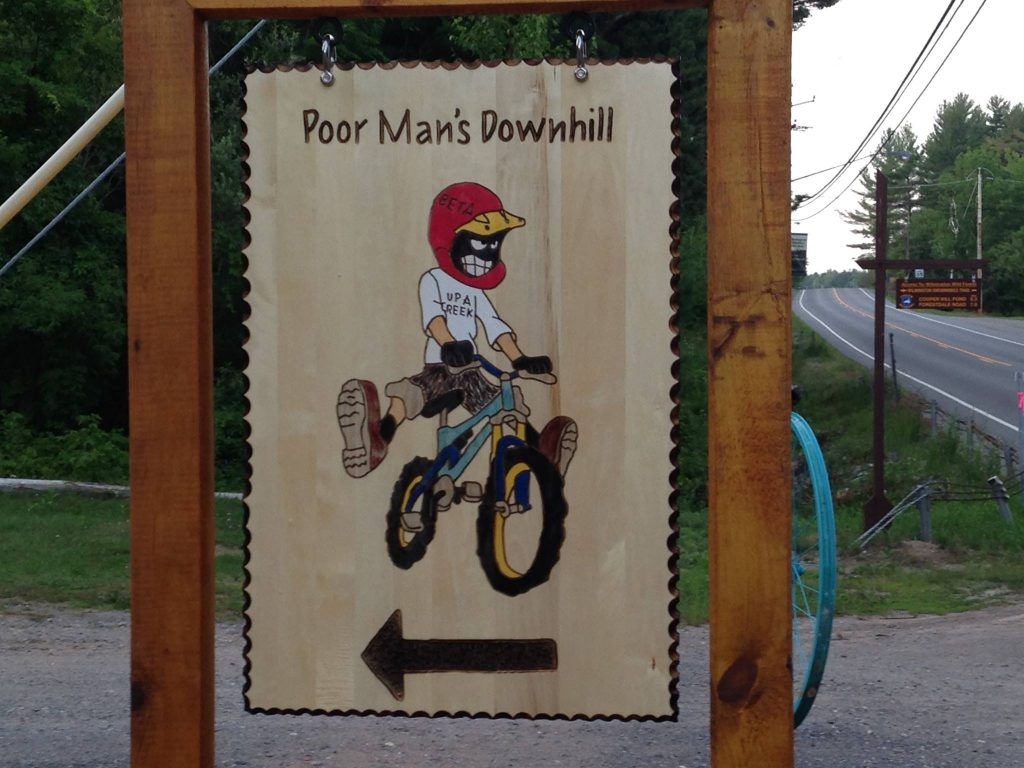 Poor Man's Downhill sign